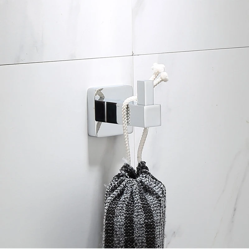 luxury square bathroom brass hardware sets towel rack paper holder toilet brush holder towel holder hook row hook activity bar free global shipping