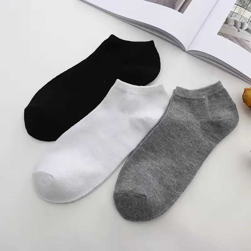 

5 Pair/Lot Solid Color Men's Socks Cotton Breatheable Anti-Bacterial Man Ankle Socks Men One Time Male Sock