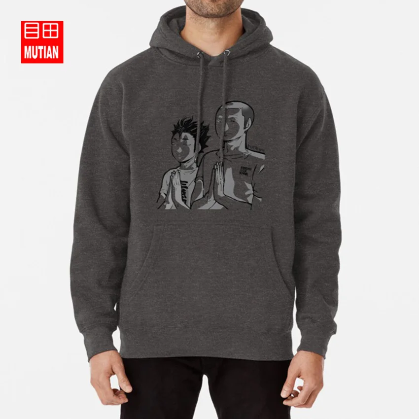 darkgrey-hoodie Haikyu!-TanaNoya Prayinghoodies толстовки haikyu haikyuu hq karasuno crows tanaka ryunosuke nishioya yu Сумки и чехлы для телефона - Цвет: darkgrey-hoodie