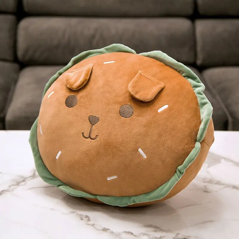 

Creative Simulation Burger Pillow Sand Toast Stuffed Toy hand warm Funny Food Doll high quality home decor birthday gift