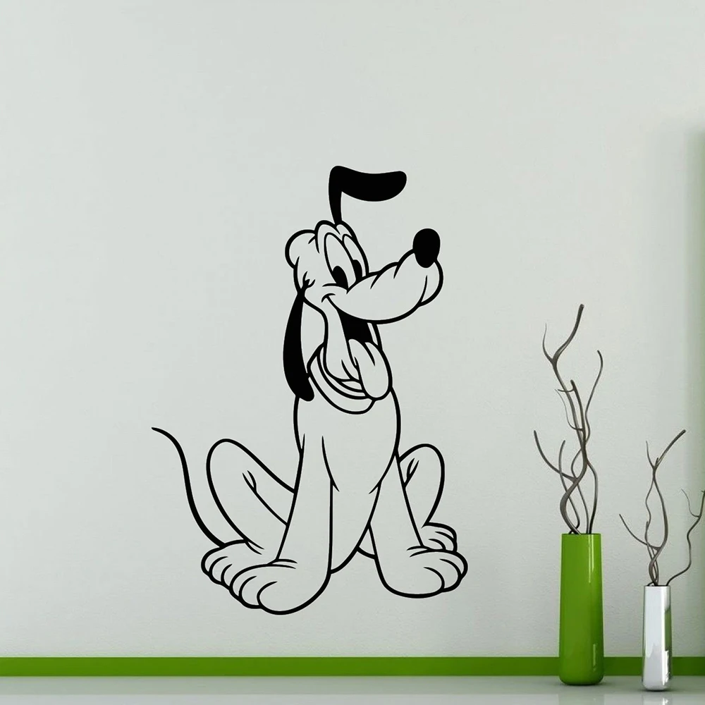 

Dog Wall Sticker Pluto Cartoon characters Vinyl Wall Stickers for Kids Room Nursery Decoration Waterproof Removable Mural X674