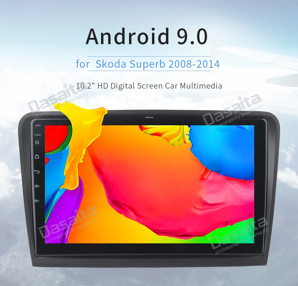 10," 1 Din автомобиль Raido gps Android 9,0 для Skoda Superb мультимедиа 2008 2009 2010 2011 2012 2013 Поддержка навигации wifi DAB