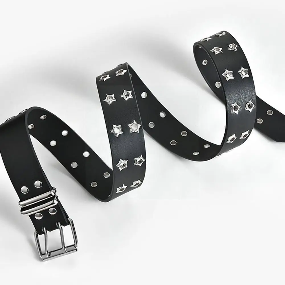 

Punk Style Star Eye Rivet Belt Leisure Jeans Fashion Adjustable Belt Decorative Unisex Leather Accessories Pu O9j4