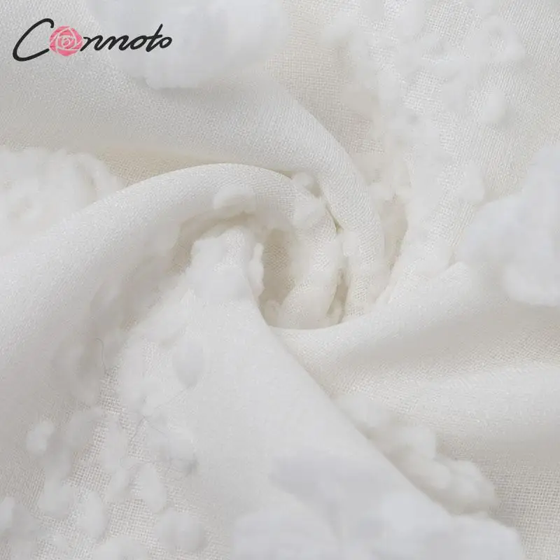 Conmoto осень женское белое короткое платье с длинным рукавом женское платье с рюшами и цветочной вышивкой на шнуровке мини-платье для леди плюс размер Vestidos