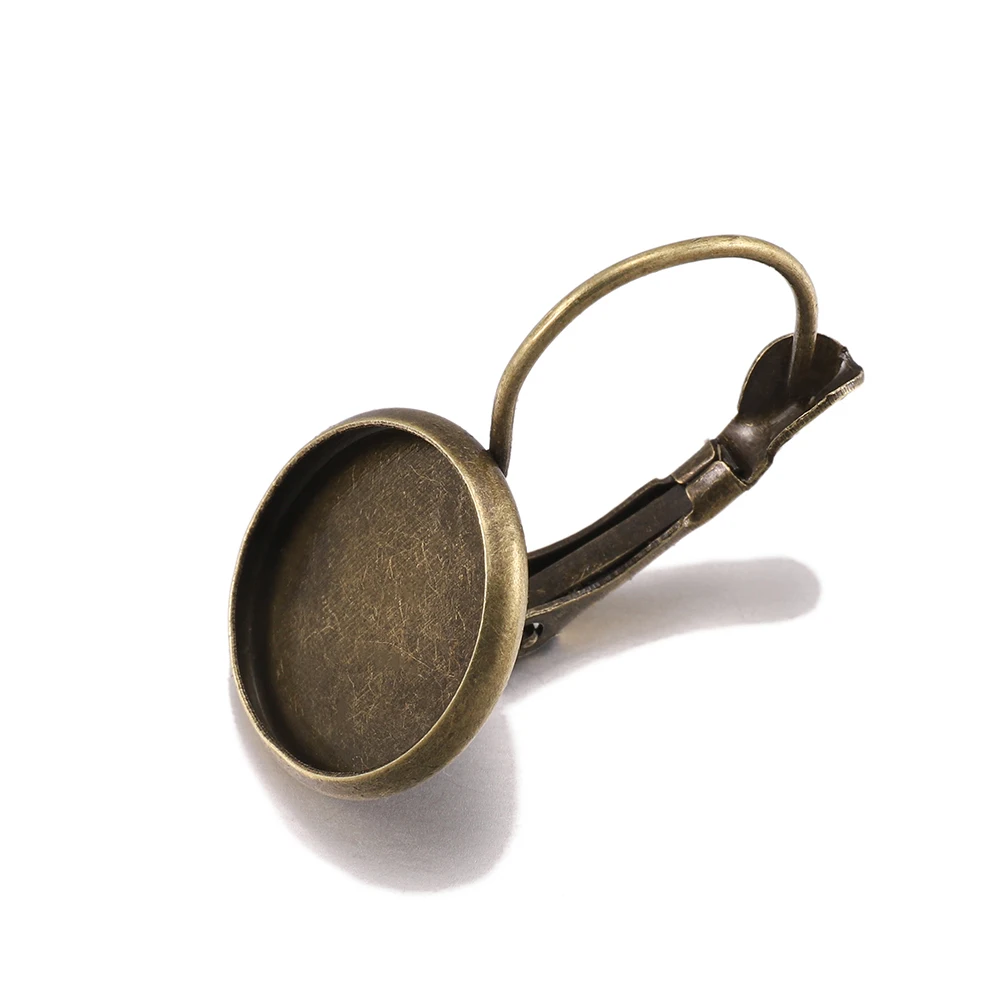 Круглая французская оправа кабошон серьга для сережки с пустым основанием камея