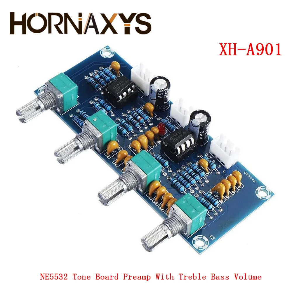 XH-A901 NE5532 Tone плата предусилителя Pre-amp с регулировкой громкости высоких басов