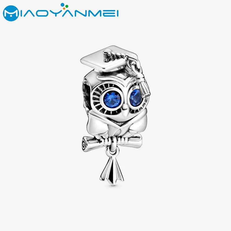 2020 новые серебряные бусины 925 пробы мудрый Сова Выпускной очаровательный