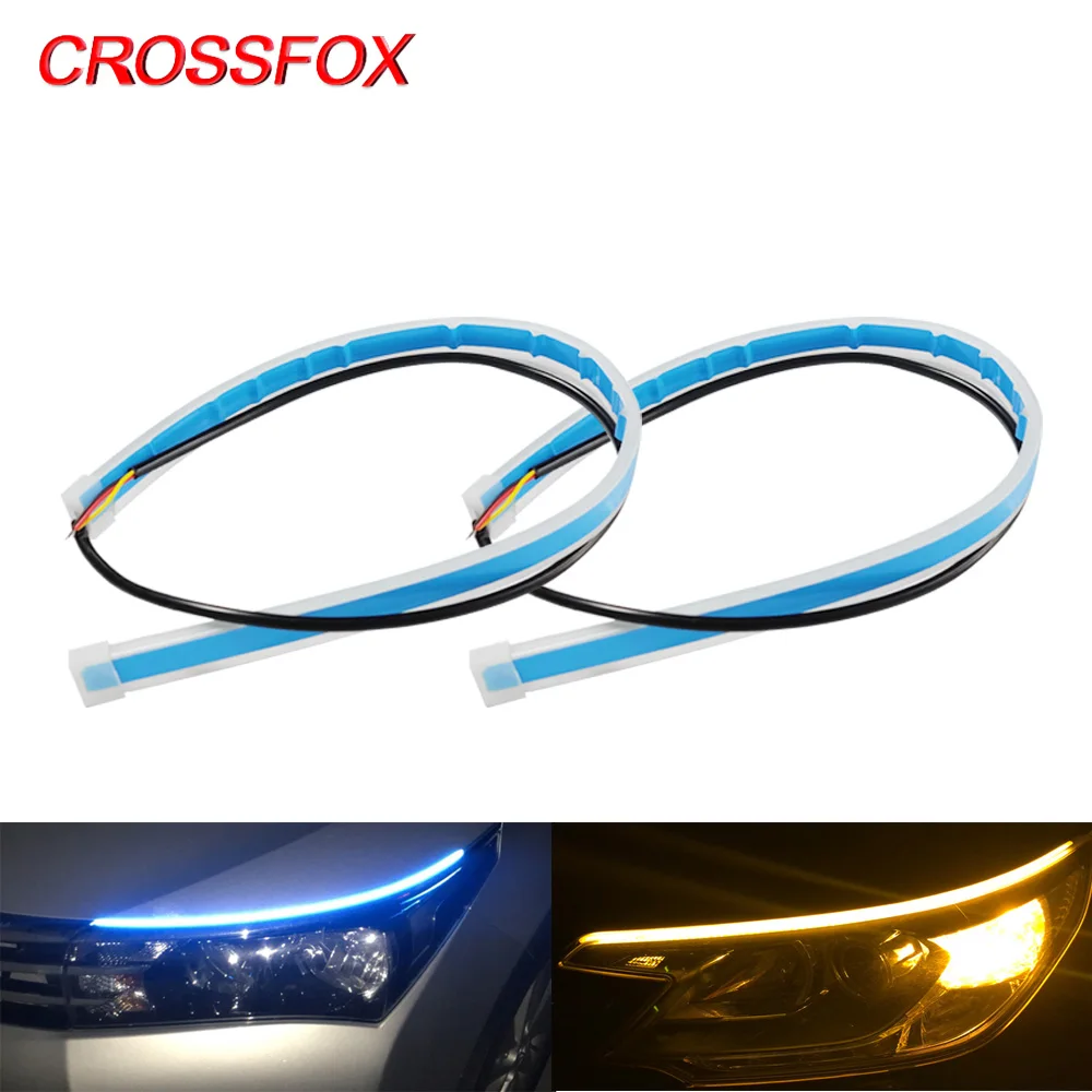 CROSSFOX 2x DRL дневные ходовые огни 30 45 60 см Гибкая мягкая трубка направляющая