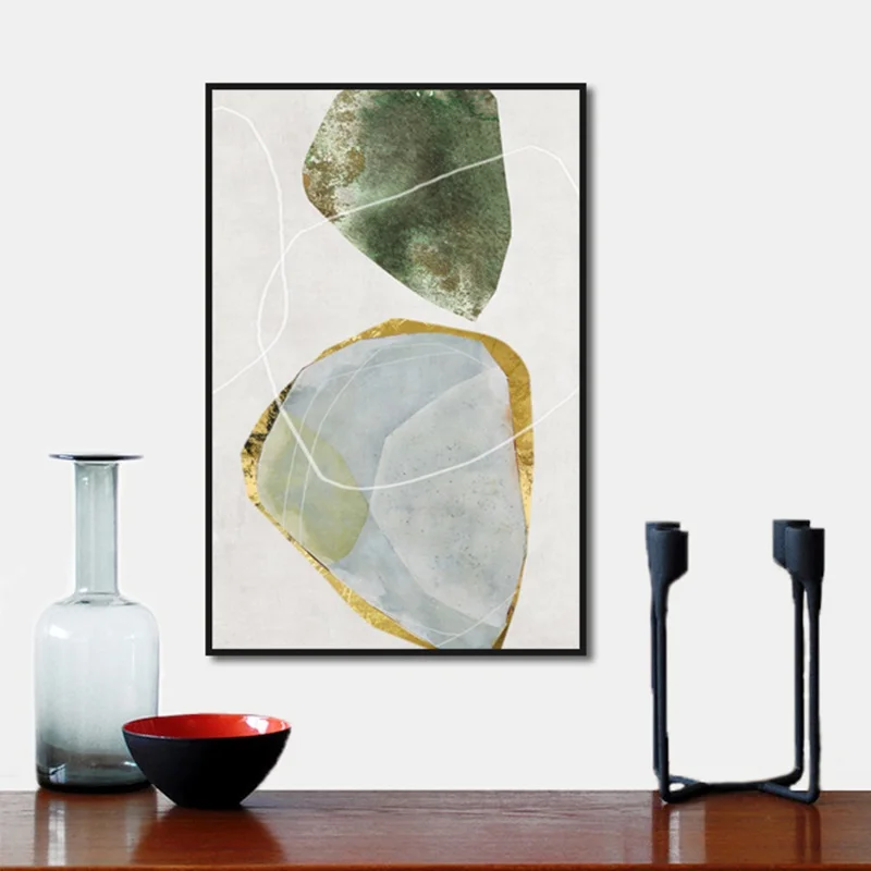 Настенная картина из абстрактных камней в нордическом минималистическом стиле