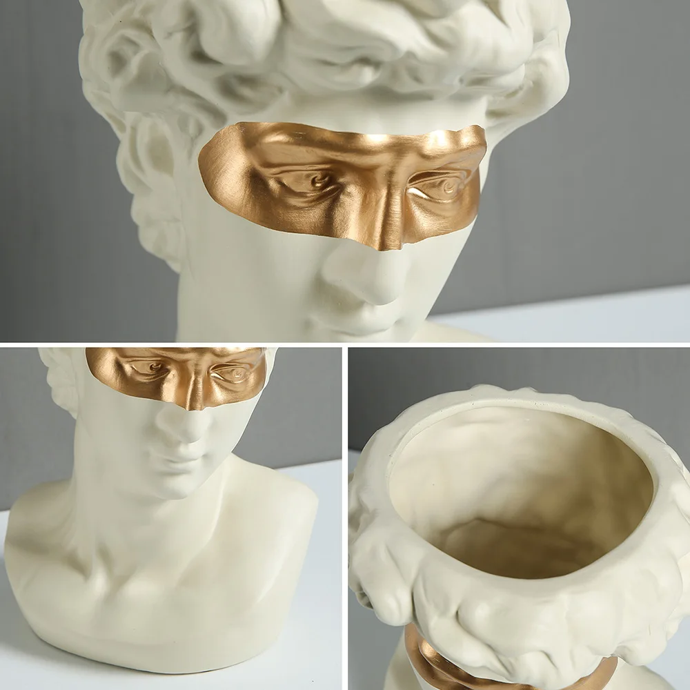 

Creative Nordic ceramics Human head Flower vase Sculpture Modern home Decor abstract ornaments Flower arrangement Venus David