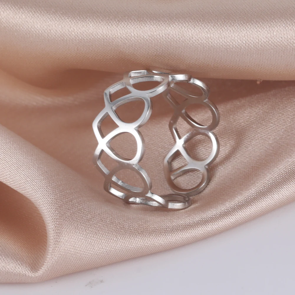 Skyrim регулируемые милые Полые кольца в форме сердца для женщин и девочек