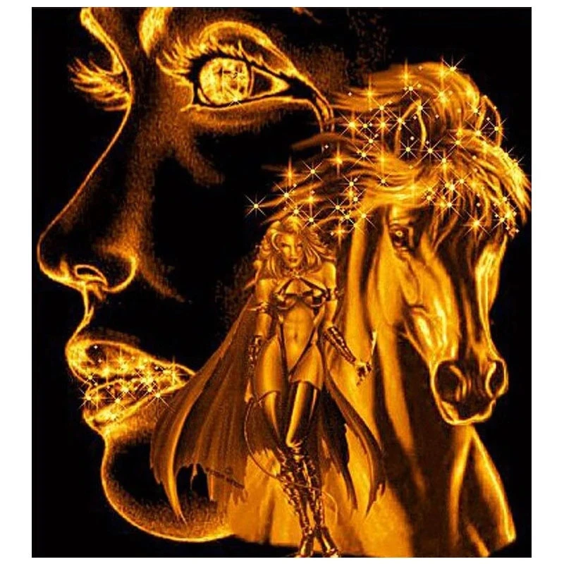 

5D Diamond Painting Gilt Animal Head Horse Diamond Embroidery Icons Mosaic Art Painting Rhinestone Diamond Embroidery Decoration