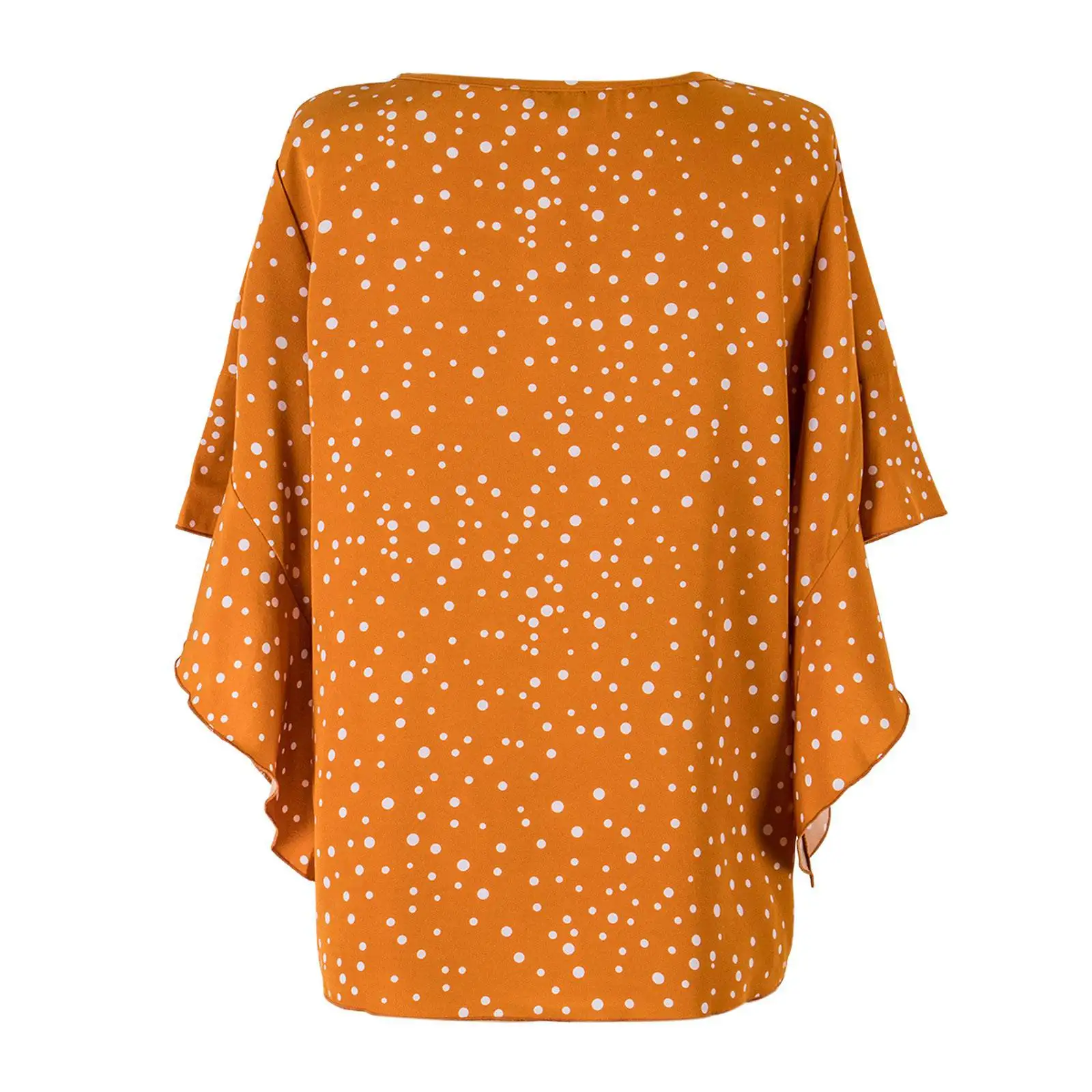 

Women Casual Bow T-Shirts Wave Point Chiffon Shirt Tops Short Sleeve V Collar Tee Shirts