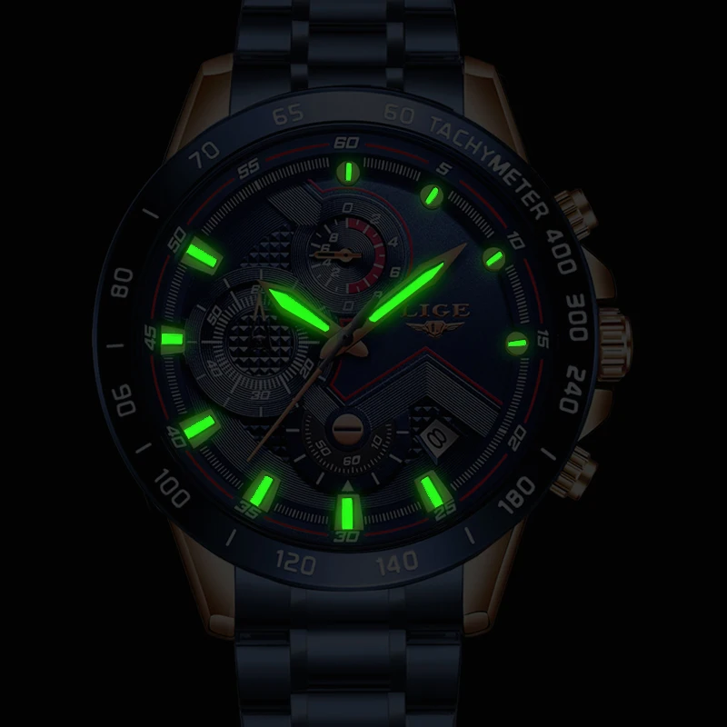 2019 New Blue Quartz Clock Chronograph LIGE Mens Watches Top Brand Luxury Watch For Men Date Waterproof Wrist Reloj Hombre | Наручные