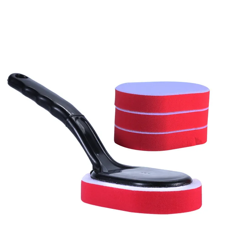 

car wash tire waxing detailing brush Replaceable sponge glazing oil brush with handle car accessories wash foam cleaning tools