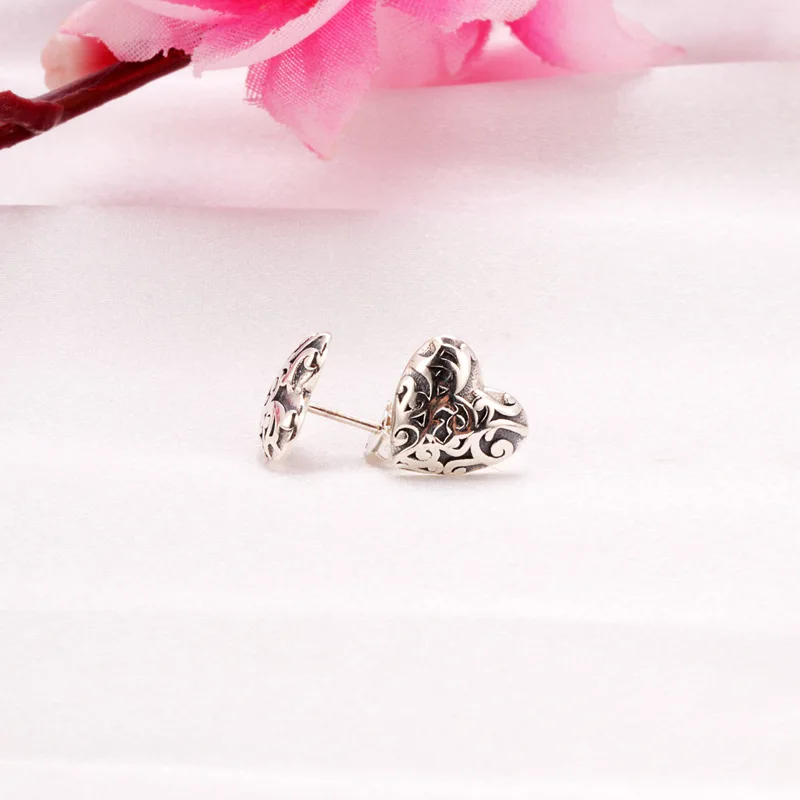 

Original 925 Sterling Silver Pan Earring Elegant Temperament Noble Heart Pan Earrings For Women Wedding Gift Fashion Jewelry