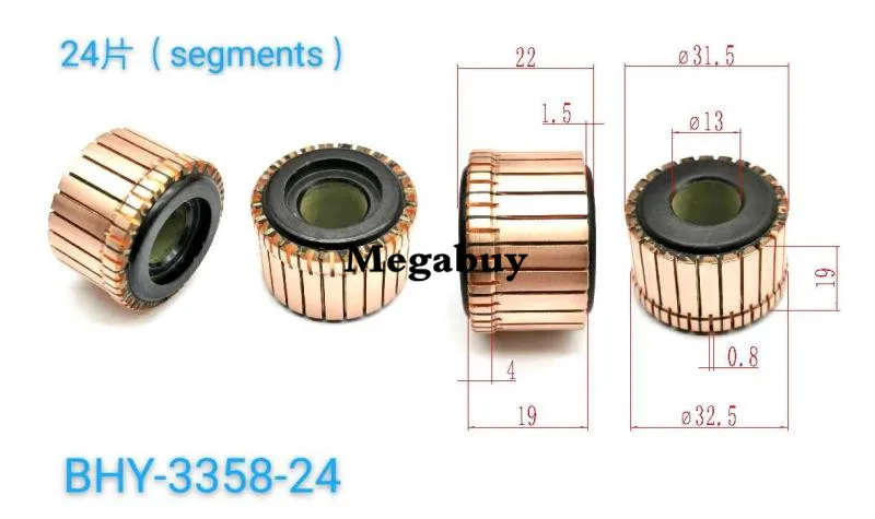 

13x31.5x22mm 24p Copper Bars Alternator Electric Motor Commutator Copper Commutator Armature Commutator 230 Angle Grinder 3358