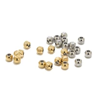 50pcs stainless steel gold plated 6mm tube spacer beads loose beads 2mm hole for diy jewelry making necklaces bracelets findings