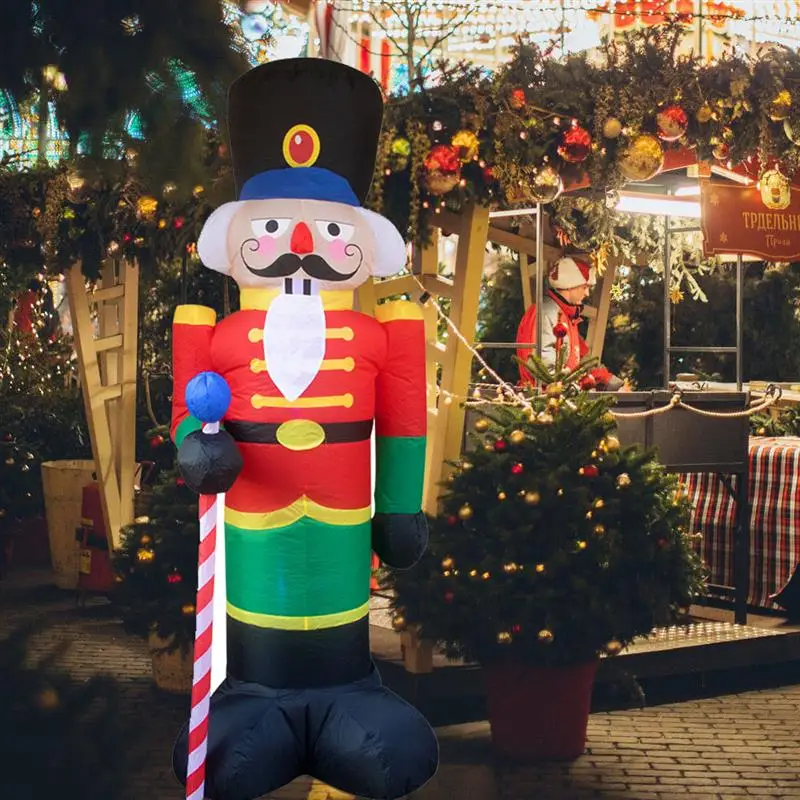 

LED Light Inflatable Model Santa Soldier Family Party Garden Art Decoration Inflatable Nutcracker Household Inflatable Toy 2021
