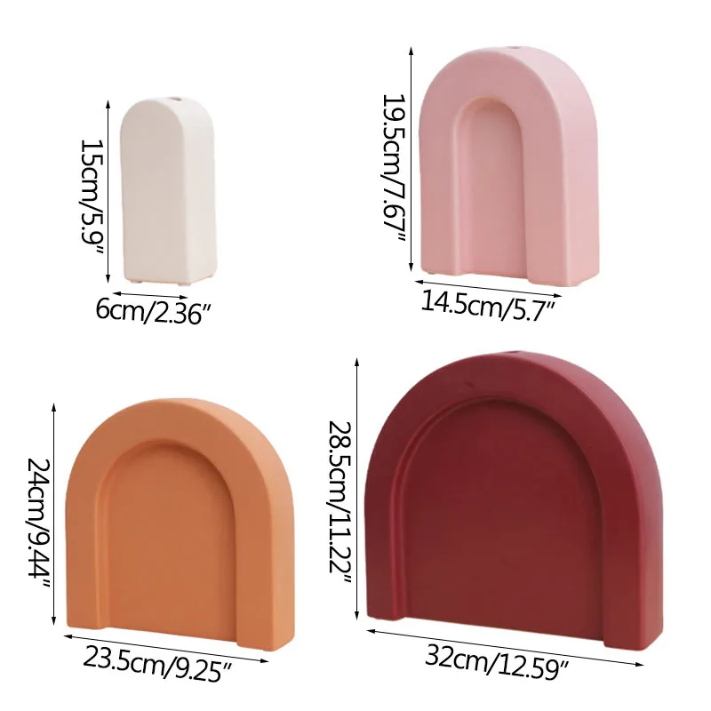 

Nordic Morandi Rainbow Bridge Ceramic Vase Hydroponic Device Flower Vase Desktop Crafts European Home Decoration Wedding Gifts