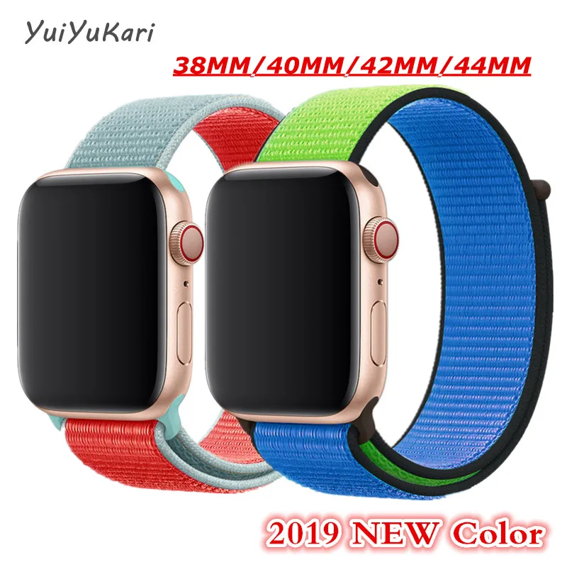 Тканая нейлоновая Спортивная петля для Apple watch band 4 44 мм 40 ремешок часов Iwatch series 3 2 1