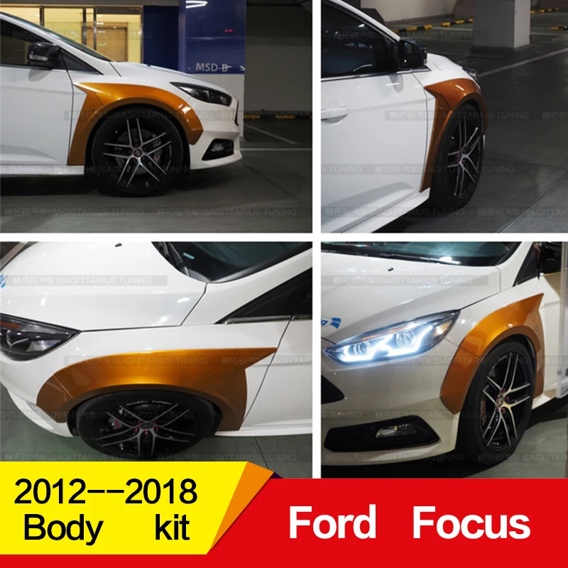 Подходит для Ford Focus, обвес, крыло, хэтчбек ST 2012 13 14 15 16 17 18 лет, Воздухозаборники, вентиляционная крышка, широкий корпус, аксессуары