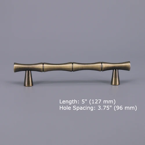 Цинковые ручки для ящиков KUNGSPHAN, бамбуковый дизайн, 64/96/128 мм