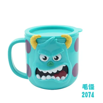 Gold Disney Children's Covered Baby Cup Milk Cup Mouth Cup 3D Cute Handle Baby Drinking Cup - Color: Gold