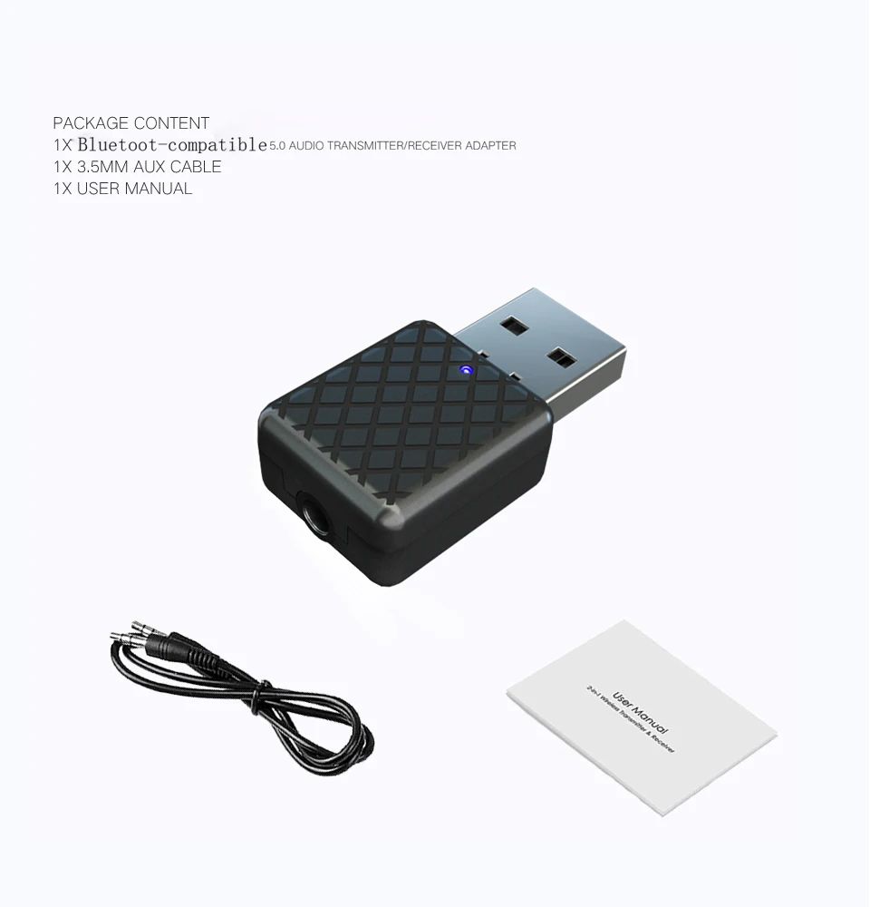 Беспроводной Bluetooth-совместимый 5 0 передатчик приемник Мини 3 мм AUX Стерео адаптер