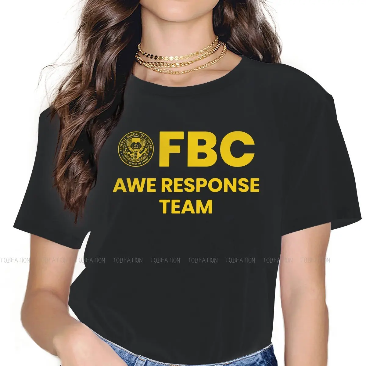 

SCP Foundation Women T Shirt Federal Bureau of Control AWE Response Team Female Tops Graphic Kawaii Tees Ladies 5XL Tshirt