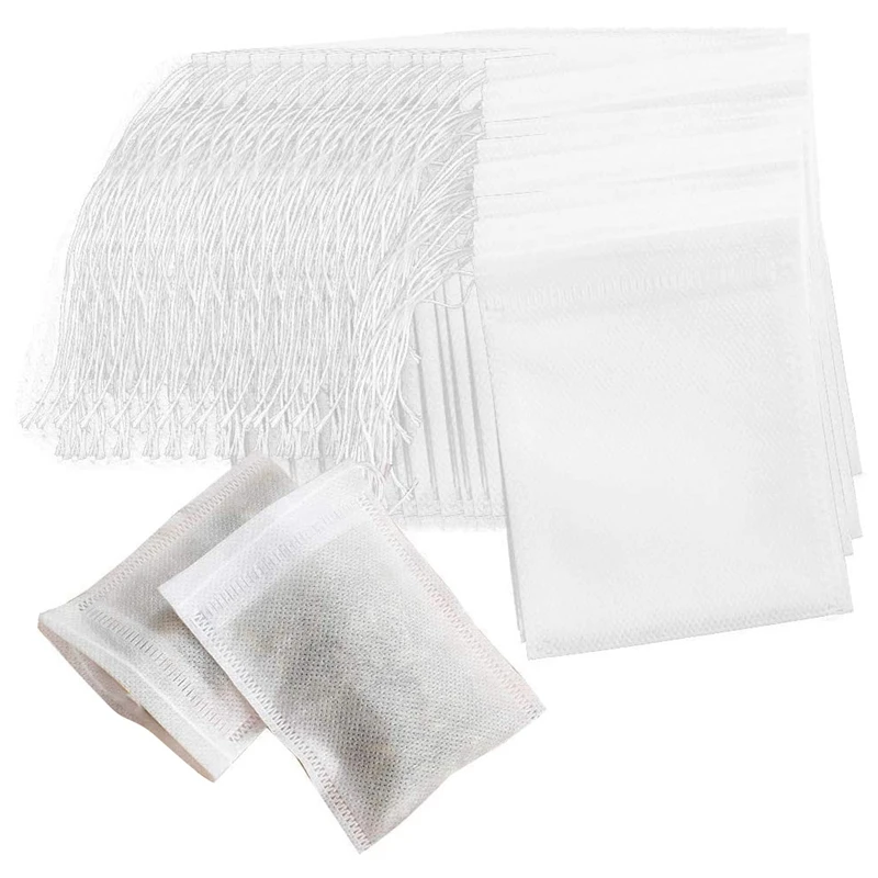 

200PCS Tea Filter Bags, Disposable Tea Infuser Bags Paper Empty Tea Bags Drawstring Loose Leaf Tea Bag Herb Filter Bag