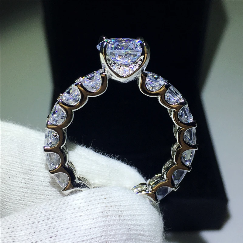 Женские винтажные кольца ручной работы из стерлингового серебра 925 пробы AAAAA cz