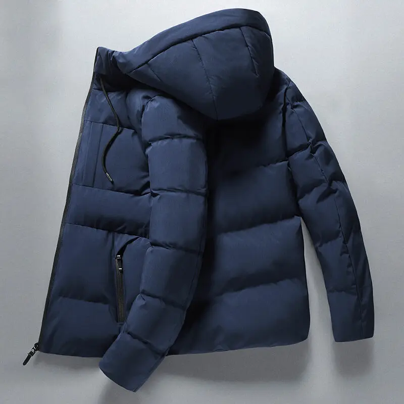 2021 winter new Korean down padded jacket men's youth hooded jacket padded jacket men's slim short padded jacket