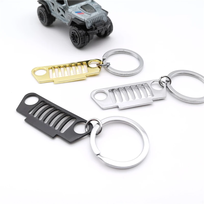

Hot Wrangler Front Grill Keychain MIni Car Key Chain Metal Front Grill Mesh Keyring Key Pendant For Jeep CJ JK TJ YJ XJ Accessor