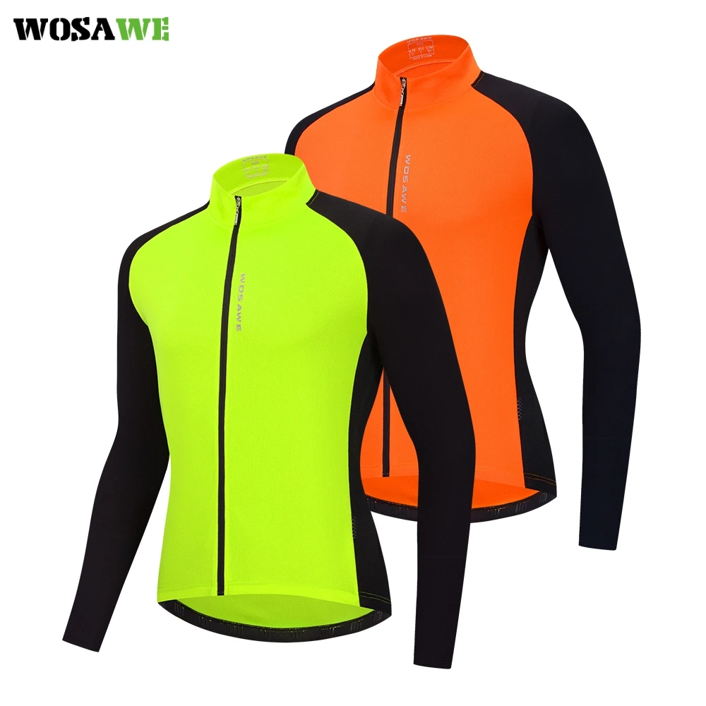 Мужская Светоотражающая куртка WOSAWE для езды на велосипеде с длинным рукавом