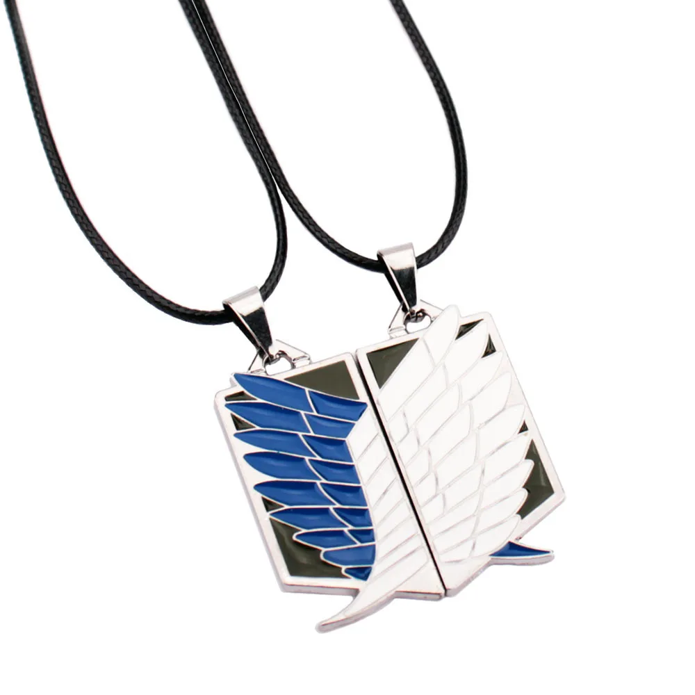 

Wholesale Japanese Anime Attack on Titan Pendant Necklace Wings of Freedom Investigation Corps Chains for Women Cosplay
