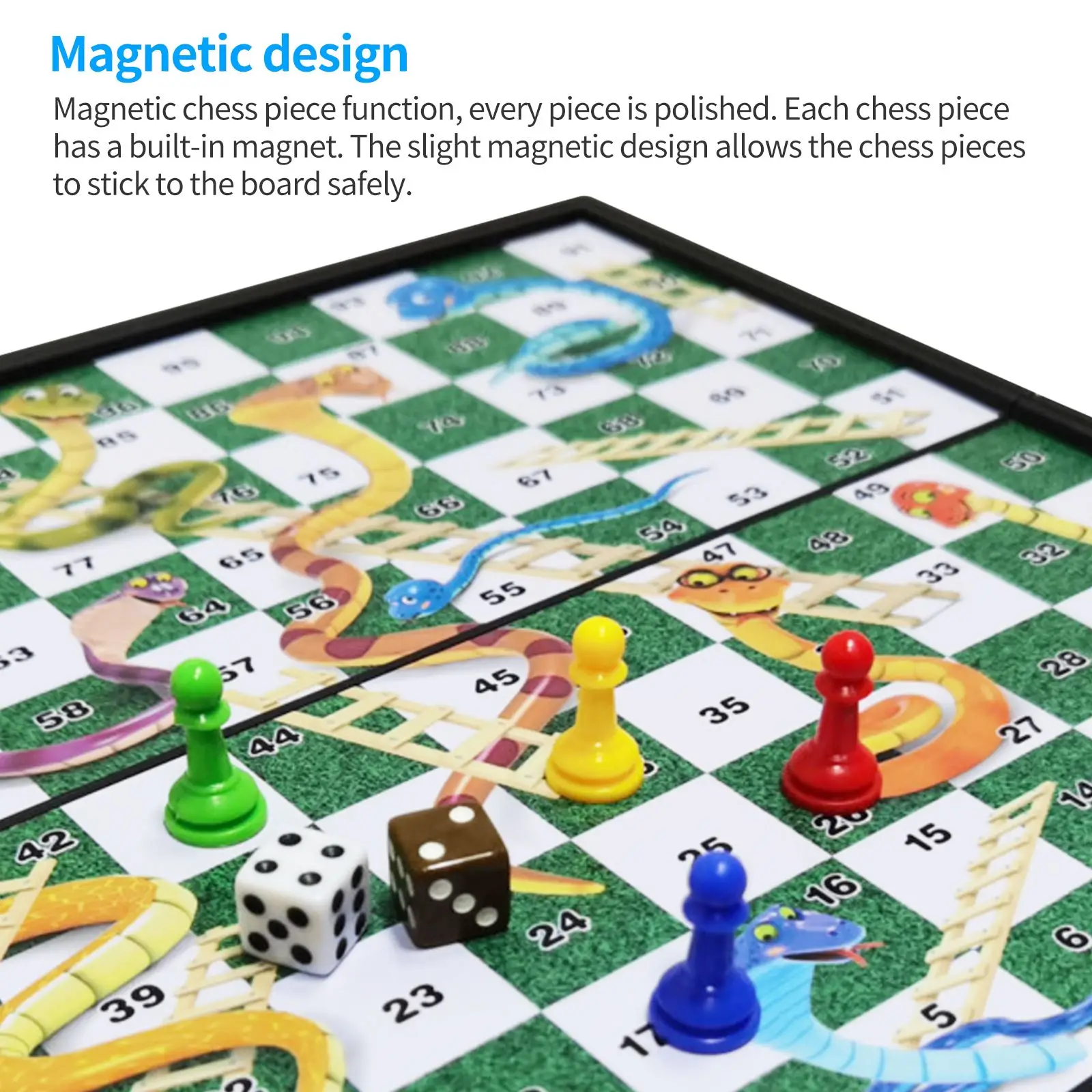 

Складная магнитная доска змея и лестницы шахматная игра Интерактивная настольная игрушка для вечеринки интерактивные игры для вечеринки Р...