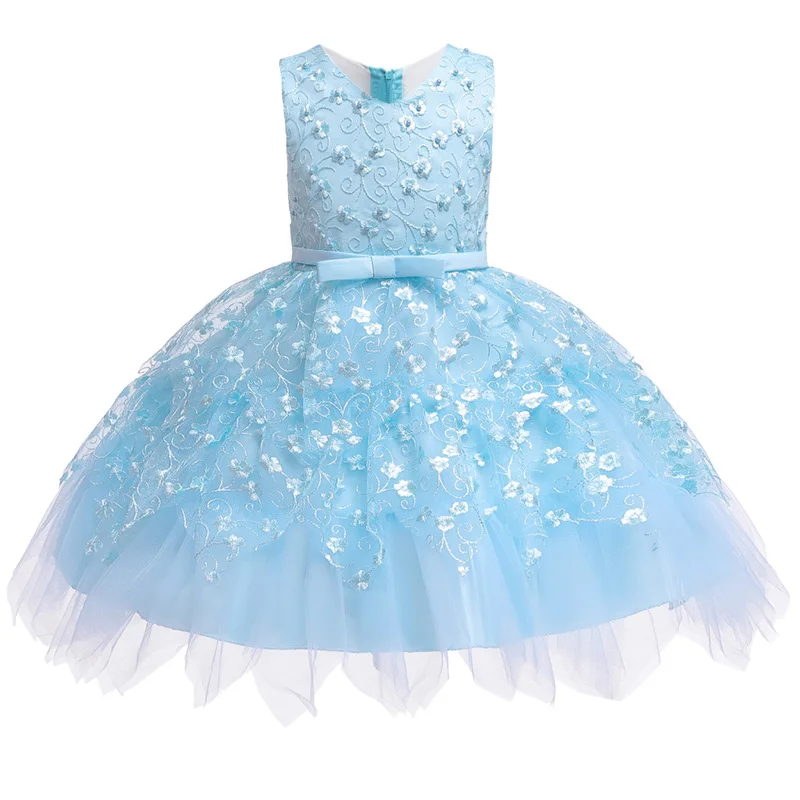 Детское кружевное платье с вышивкой и бусинами | Детская одежда обувь