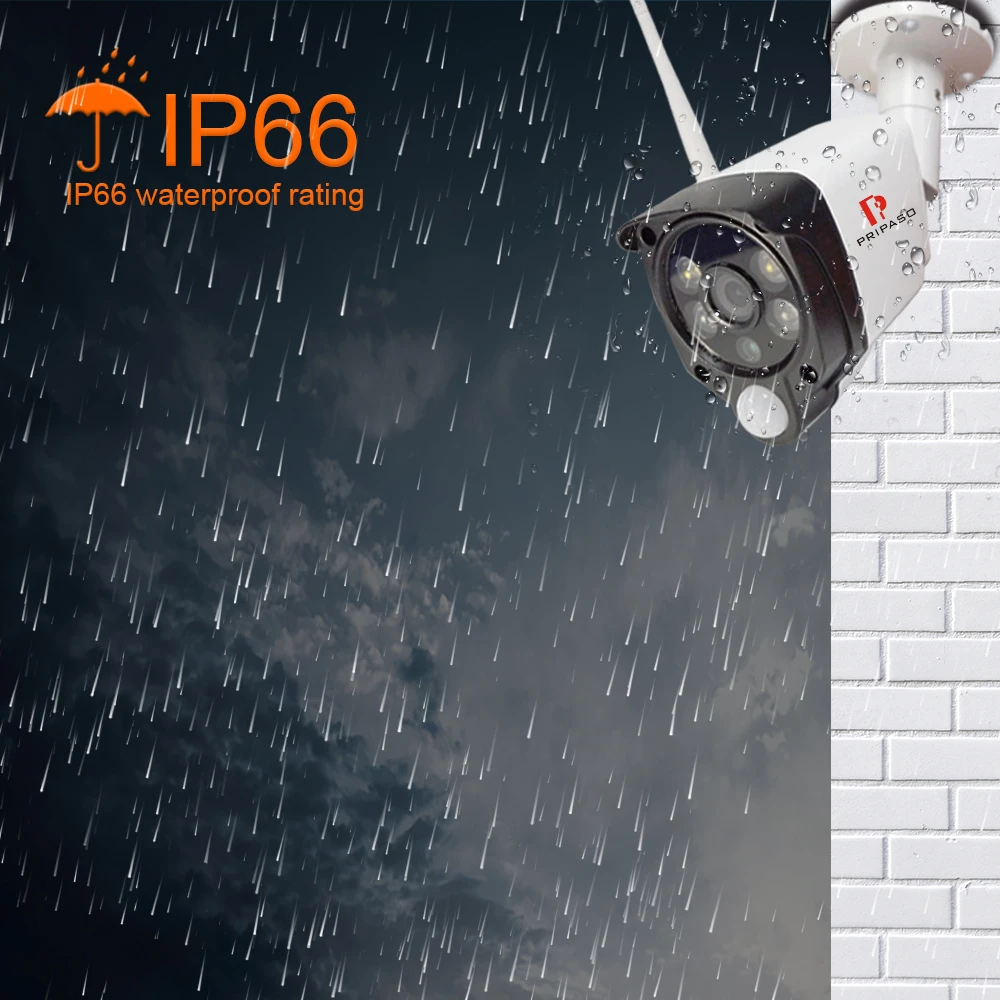 Pripaso, беспроводная камера безопасности, HD 720 P, уличная, wifi, водонепроницаемая, Camara, PIR функция, удаленный монитор, камера для школы, фабрика