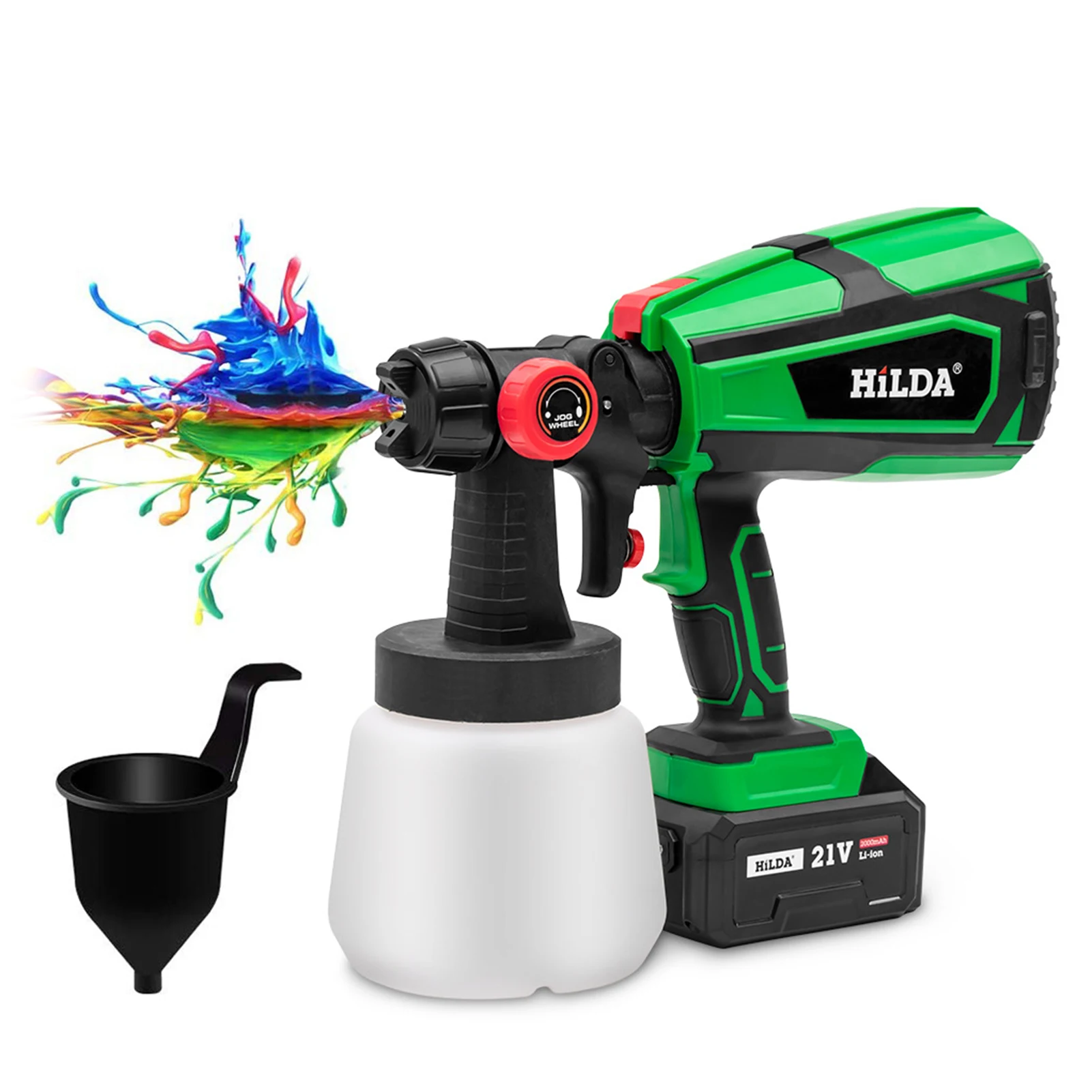 

HiLDA 800W Cordless Paint Sprayer Gun 2.0A Fast Charging HVLP Airbrush Spray Gun Wireless 3 Spray Patterns for Home Outdoor