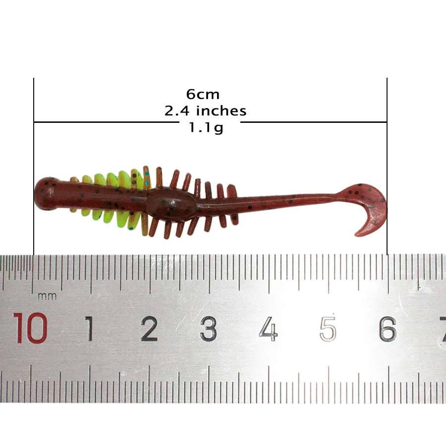 Мягкий шэд личинка рыболовная удочка 60 мм 1 г 12 шт Япония черви Pesca искусственные