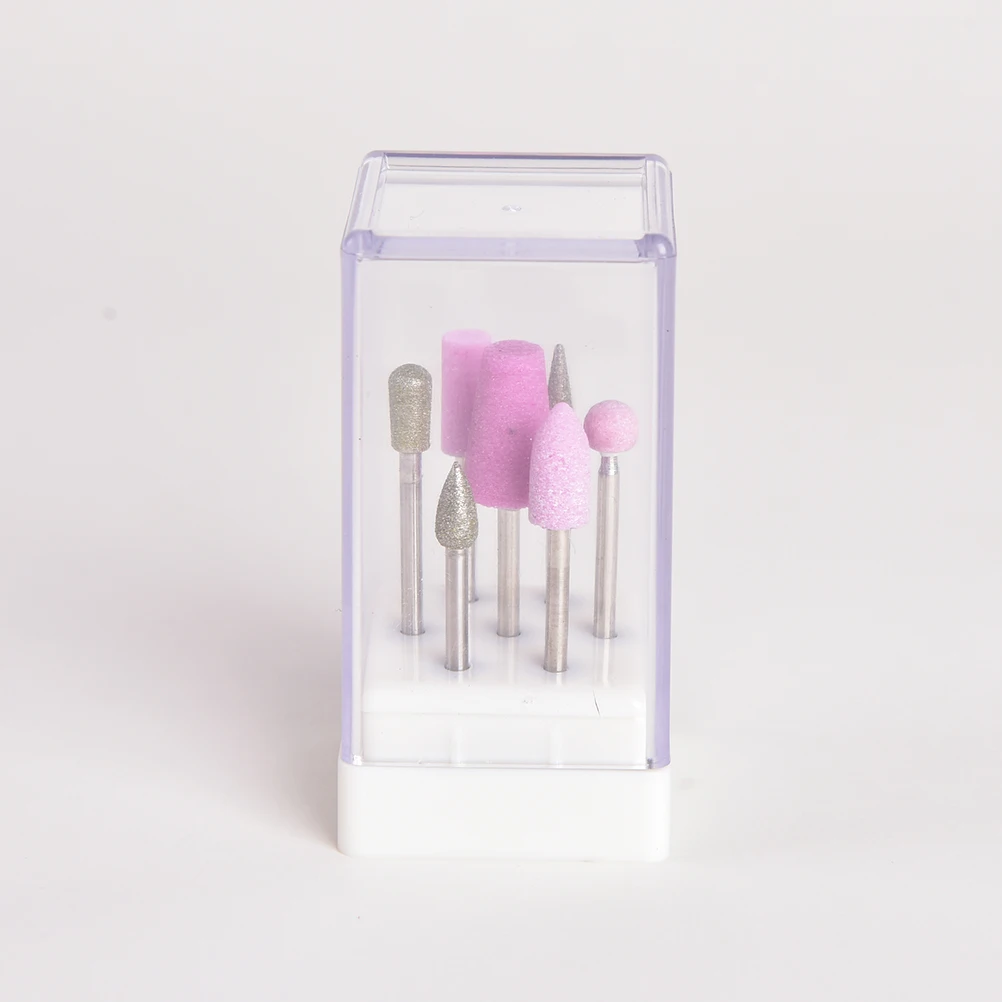 Professional 1PCS 7Holes White Nail Drill Bit Holder Exhibition Displayer Manicure Tools 6.6*3.4*3.4cm | Красота и здоровье