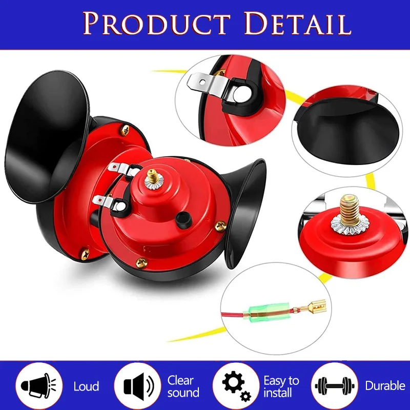 2 шт. 12 в воздушный гудок для автомобиля Улитка Электрический морской лодки