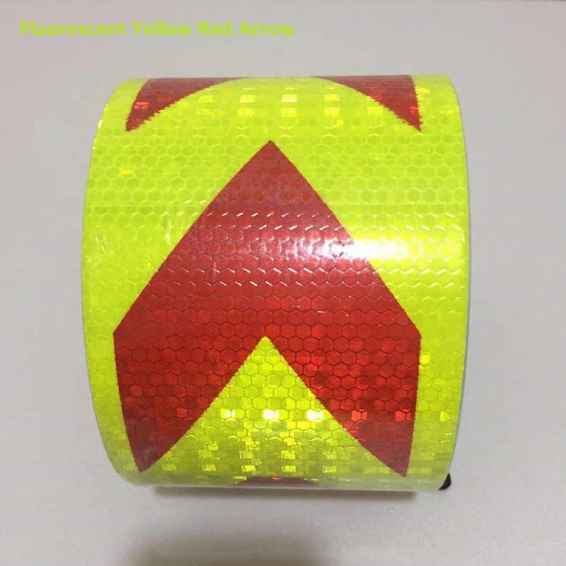 Yellow Red Arrow 10 см* 1 м стрелка/саржа самоклеющиеся ПВХ Светоотражающая Предупреждение лента безопасности дорожного движения Строительная площадка светоотражающий направляющий знак - Цвет: Yellow Red Arrow