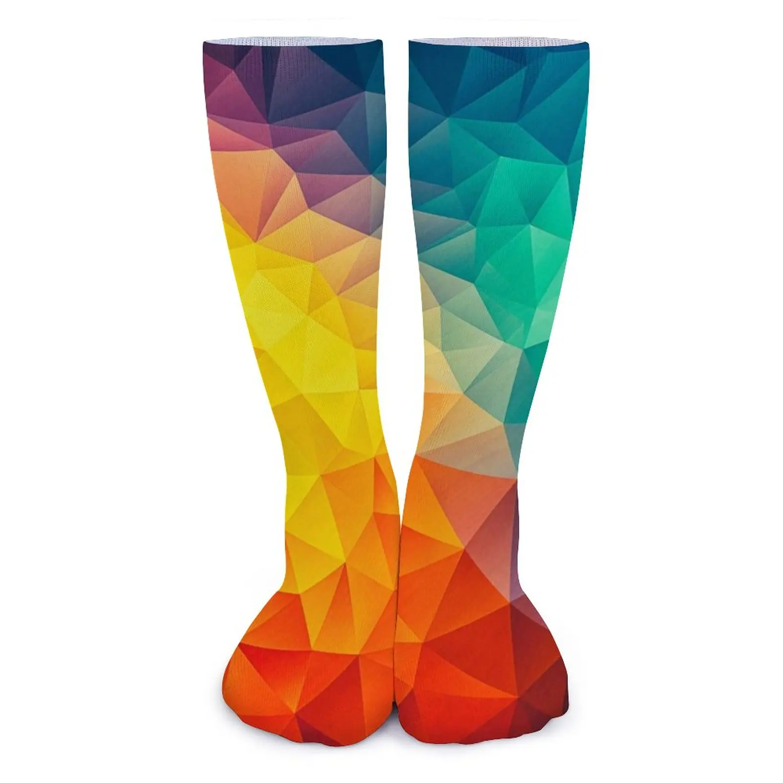 

Носки женские из синтетического волокна, большие, радужные, Нескользящие