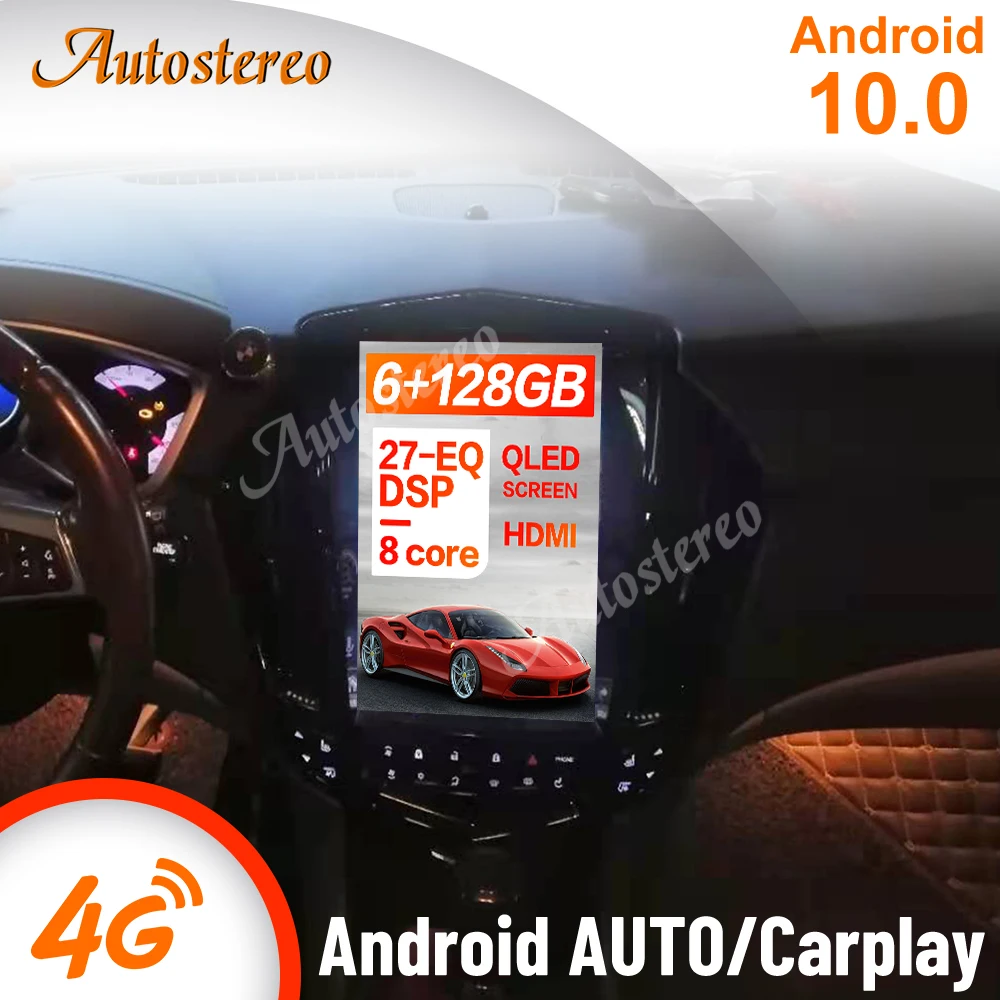 

Android 10,0 6 + 128 для Cadillac SRX 2008 + Tesla радио, вертикальный Автомобильный GPS-навигатор, головное устройство, мультимедийный плеер, радио, магнитофон