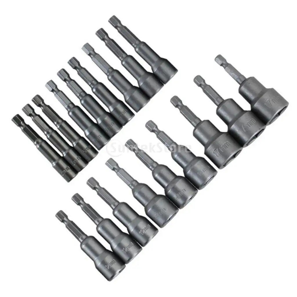 

1/4 Inch Drill Bits Hex Socket Electric Nozzle Nut Driver Tools Accessory