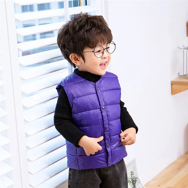 Детские жилеты верхняя одежда зимний жилет пальто для мальчиков и девочек Куртка