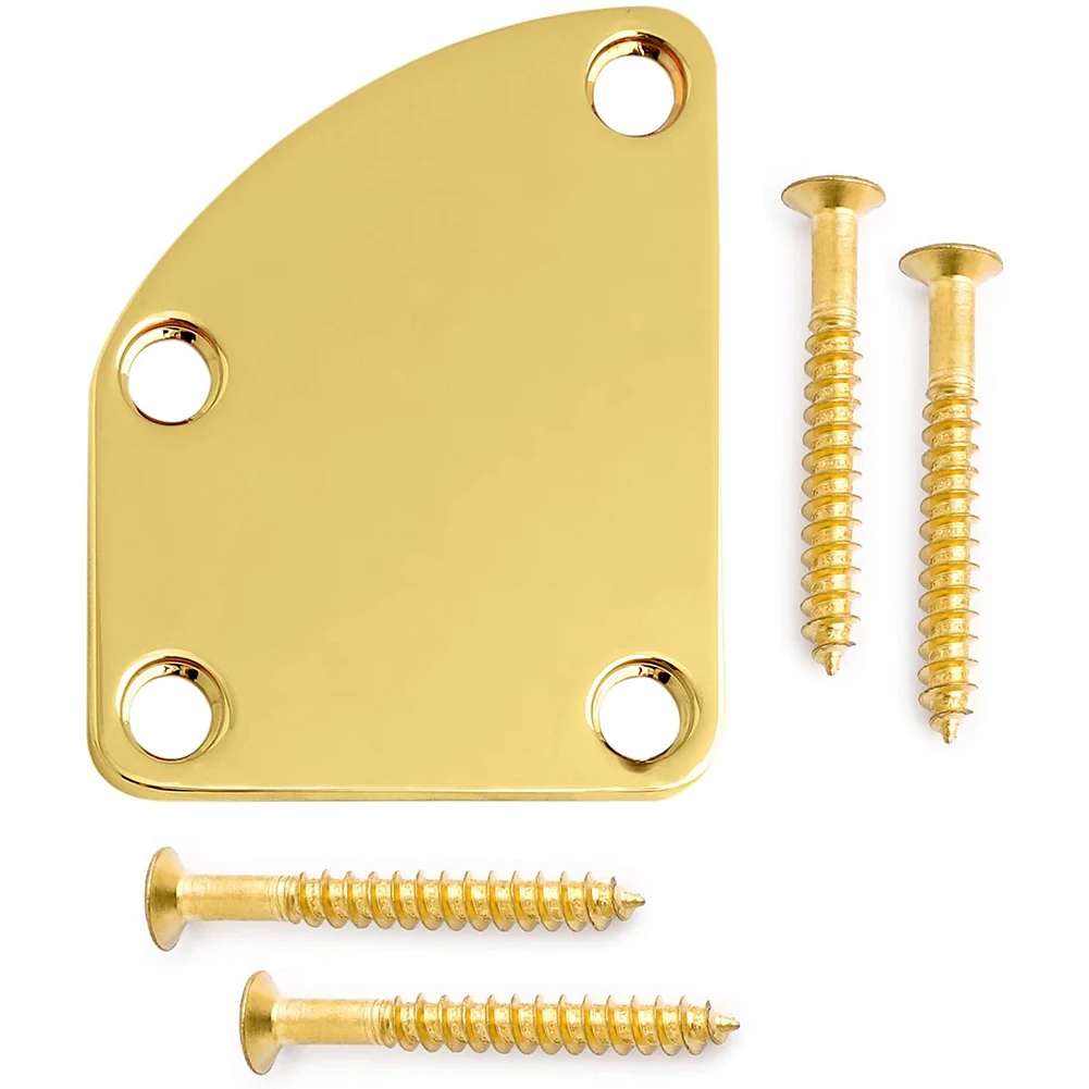 gitarre neck platte semi runde neck joint zurück montage platte mit 4 schrauben für e gitarre bass teile ersatz goldene free global shipping