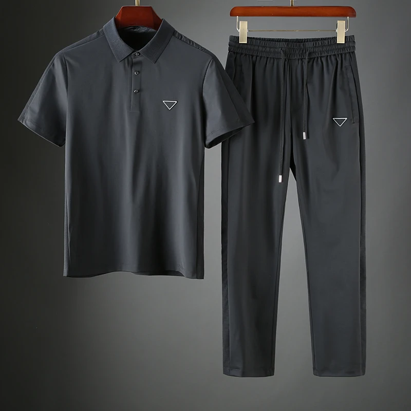 Мужской Сверхтонкий спортивный костюм JSBDSummer яркий контрастный дышащий из двух